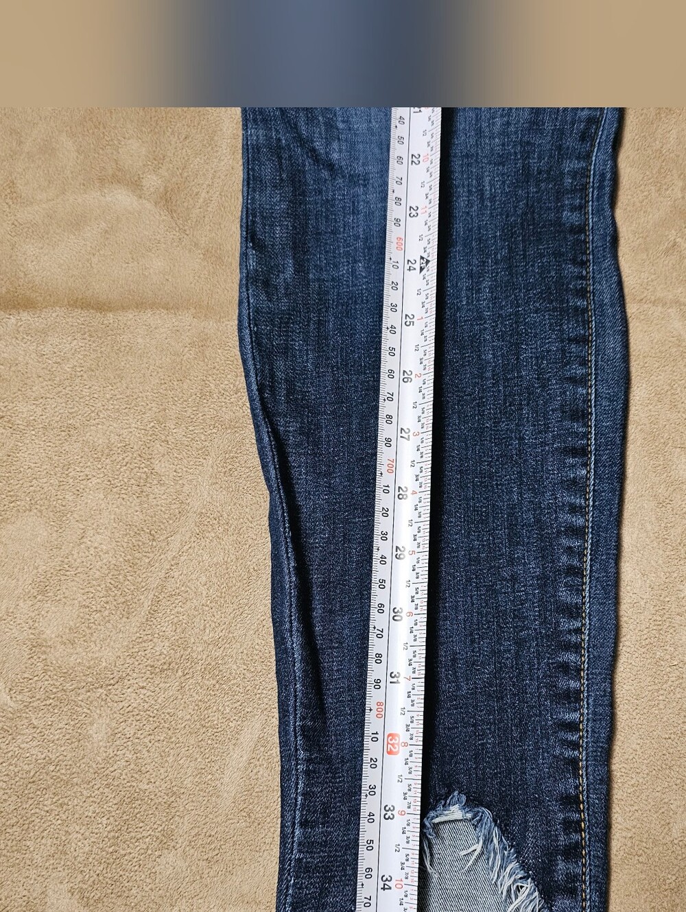 7 For All Mankind 98% Cotton High Waist Women's Dark Blue Skinny Jeans - Picture 13 of 13